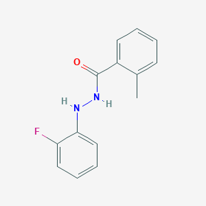 molecular formula C14H13FN2O B7377130 N'-(2-fluorophenyl)-2-methylbenzohydrazide 