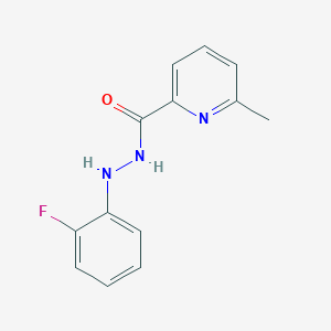 molecular formula C13H12FN3O B7377134 N'-(2-fluorophenyl)-6-methylpyridine-2-carbohydrazide 