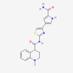 molecular formula C19H19N5O2S B7377147 N-[4-(5-carbamoyl-1H-pyrrol-3-yl)-1,3-thiazol-2-yl]-1-methyl-3,4-dihydro-2H-quinoline-4-carboxamide 