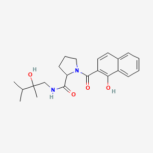 molecular formula C22H28N2O4 B7377157 N-(2-hydroxy-2,3-dimethylbutyl)-1-(1-hydroxynaphthalene-2-carbonyl)pyrrolidine-2-carboxamide 
