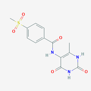 molecular formula C13H13N3O5S B7377189 N-(6-methyl-2,4-dioxo-1H-pyrimidin-5-yl)-4-methylsulfonylbenzamide 