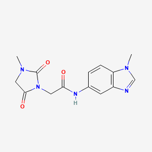 molecular formula C14H15N5O3 B7377207 N-(1-methylbenzimidazol-5-yl)-2-(3-methyl-2,5-dioxoimidazolidin-1-yl)acetamide 