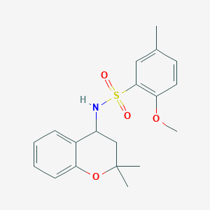 molecular formula C19H23NO4S B7377268 N-(2,2-dimethyl-3,4-dihydrochromen-4-yl)-2-methoxy-5-methylbenzenesulfonamide 