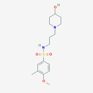 molecular formula C16H26N2O4S B7377288 N-[3-(4-hydroxypiperidin-1-yl)propyl]-4-methoxy-3-methylbenzenesulfonamide 