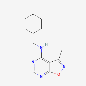 molecular formula C13H18N4O B7377319 N-(cyclohexylmethyl)-3-methyl-[1,2]oxazolo[5,4-d]pyrimidin-4-amine 