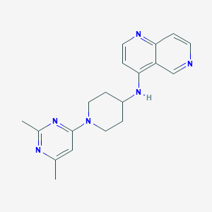 molecular formula C19H22N6 B7377444 N-[1-(2,6-dimethylpyrimidin-4-yl)piperidin-4-yl]-1,6-naphthyridin-4-amine 