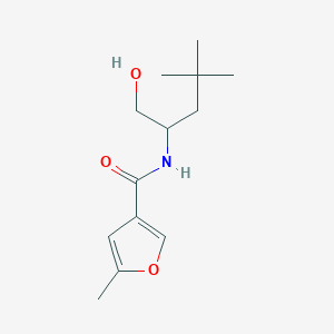 molecular formula C13H21NO3 B7377481 N-(1-hydroxy-4,4-dimethylpentan-2-yl)-5-methylfuran-3-carboxamide 