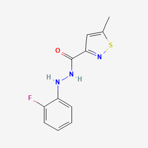 molecular formula C11H10FN3OS B7377520 N'-(2-fluorophenyl)-5-methyl-1,2-thiazole-3-carbohydrazide 