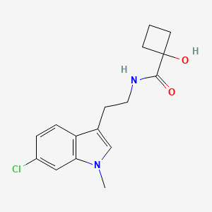 molecular formula C16H19ClN2O2 B7377549 N-[2-(6-chloro-1-methylindol-3-yl)ethyl]-1-hydroxycyclobutane-1-carboxamide 