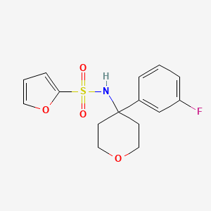 molecular formula C15H16FNO4S B7377563 N-[4-(3-fluorophenyl)oxan-4-yl]furan-2-sulfonamide 