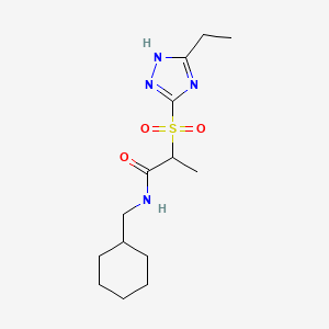 molecular formula C14H24N4O3S B7377570 N-(cyclohexylmethyl)-2-[(5-ethyl-1H-1,2,4-triazol-3-yl)sulfonyl]propanamide 