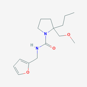 molecular formula C15H24N2O3 B7377896 N-(furan-2-ylmethyl)-2-(methoxymethyl)-2-propylpyrrolidine-1-carboxamide 
