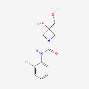 molecular formula C12H15ClN2O3 B7377921 N-(2-chlorophenyl)-3-hydroxy-3-(methoxymethyl)azetidine-1-carboxamide 