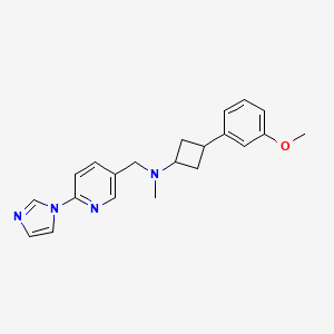 molecular formula C21H24N4O B7378194 N-[(6-imidazol-1-ylpyridin-3-yl)methyl]-3-(3-methoxyphenyl)-N-methylcyclobutan-1-amine 