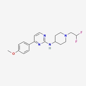 molecular formula C18H22F2N4O B7378254 N-[1-(2,2-difluoroethyl)piperidin-4-yl]-4-(4-methoxyphenyl)pyrimidin-2-amine 