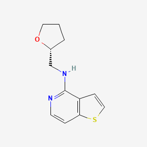 molecular formula C12H14N2OS B7378354 N-[[(2R)-oxolan-2-yl]methyl]thieno[3,2-c]pyridin-4-amine 