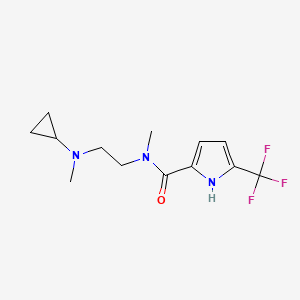 molecular formula C13H18F3N3O B7378377 N-[2-[cyclopropyl(methyl)amino]ethyl]-N-methyl-5-(trifluoromethyl)-1H-pyrrole-2-carboxamide 