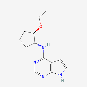 molecular formula C13H18N4O B7378412 N-[(1R,2R)-2-ethoxycyclopentyl]-7H-pyrrolo[2,3-d]pyrimidin-4-amine 