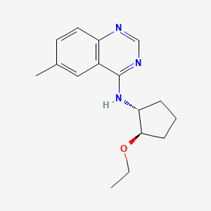 molecular formula C16H21N3O B7378413 N-[(1R,2R)-2-ethoxycyclopentyl]-6-methylquinazolin-4-amine 