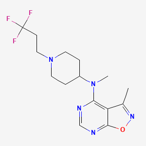 molecular formula C15H20F3N5O B7378426 N,3-dimethyl-N-[1-(3,3,3-trifluoropropyl)piperidin-4-yl]-[1,2]oxazolo[5,4-d]pyrimidin-4-amine 
