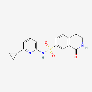 molecular formula C17H17N3O3S B7378471 N-(6-cyclopropylpyridin-2-yl)-1-oxo-3,4-dihydro-2H-isoquinoline-7-sulfonamide 