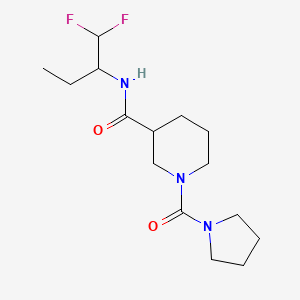 molecular formula C15H25F2N3O2 B7378575 N-(1,1-difluorobutan-2-yl)-1-(pyrrolidine-1-carbonyl)piperidine-3-carboxamide 