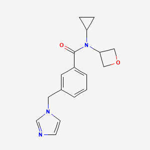 molecular formula C17H19N3O2 B7378598 N-cyclopropyl-3-(imidazol-1-ylmethyl)-N-(oxetan-3-yl)benzamide 