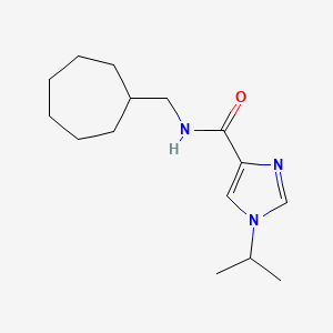 molecular formula C15H25N3O B7378643 N-(cycloheptylmethyl)-1-propan-2-ylimidazole-4-carboxamide 