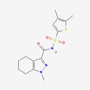 molecular formula C15H19N3O3S2 B7378705 N-(4,5-dimethylthiophen-2-yl)sulfonyl-1-methyl-4,5,6,7-tetrahydroindazole-3-carboxamide 