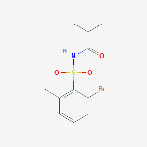 molecular formula C11H14BrNO3S B7378708 N-(2-bromo-6-methylphenyl)sulfonyl-2-methylpropanamide 