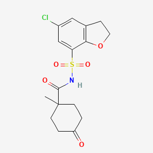 molecular formula C16H18ClNO5S B7378723 N-[(5-chloro-2,3-dihydro-1-benzofuran-7-yl)sulfonyl]-1-methyl-4-oxocyclohexane-1-carboxamide 