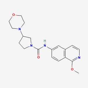 molecular formula C19H24N4O3 B7378842 N-(1-methoxyisoquinolin-6-yl)-3-morpholin-4-ylpyrrolidine-1-carboxamide 
