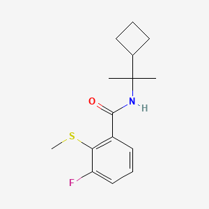 molecular formula C15H20FNOS B7378887 N-(2-cyclobutylpropan-2-yl)-3-fluoro-2-methylsulfanylbenzamide 