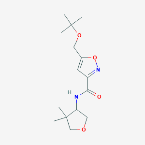 molecular formula C15H24N2O4 B7378954 N-(4,4-dimethyloxolan-3-yl)-5-[(2-methylpropan-2-yl)oxymethyl]-1,2-oxazole-3-carboxamide 