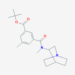 molecular formula C21H30N2O3 B7379078 Tert-butyl 3-[1-azabicyclo[2.2.2]octan-3-yl(methyl)carbamoyl]-5-methylbenzoate 