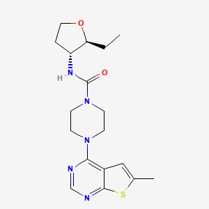 molecular formula C18H25N5O2S B7379188 N-[(2S,3R)-2-ethyloxolan-3-yl]-4-(6-methylthieno[2,3-d]pyrimidin-4-yl)piperazine-1-carboxamide 