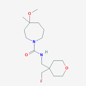 molecular formula C16H29FN2O3 B7379194 N-[[4-(fluoromethyl)oxan-4-yl]methyl]-4-methoxy-4-methylazepane-1-carboxamide 