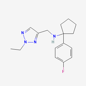 molecular formula C16H21FN4 B7379208 N-[(2-ethyltriazol-4-yl)methyl]-1-(4-fluorophenyl)cyclopentan-1-amine 