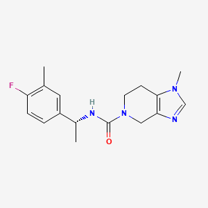 molecular formula C17H21FN4O B7379221 N-[(1R)-1-(4-fluoro-3-methylphenyl)ethyl]-1-methyl-6,7-dihydro-4H-imidazo[4,5-c]pyridine-5-carboxamide 