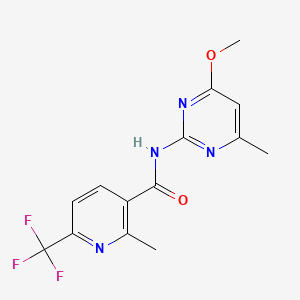 molecular formula C14H13F3N4O2 B7379338 N-(4-methoxy-6-methylpyrimidin-2-yl)-2-methyl-6-(trifluoromethyl)pyridine-3-carboxamide 