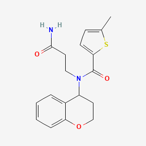 molecular formula C18H20N2O3S B7379376 N-(3-amino-3-oxopropyl)-N-(3,4-dihydro-2H-chromen-4-yl)-5-methylthiophene-2-carboxamide 