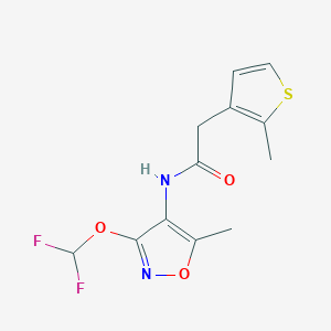 molecular formula C12H12F2N2O3S B7379379 N-[3-(difluoromethoxy)-5-methyl-1,2-oxazol-4-yl]-2-(2-methylthiophen-3-yl)acetamide 
