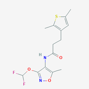 molecular formula C14H16F2N2O3S B7379385 N-[3-(difluoromethoxy)-5-methyl-1,2-oxazol-4-yl]-3-(2,5-dimethylthiophen-3-yl)propanamide 