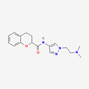 molecular formula C17H22N4O2 B7379437 N-[1-[2-(dimethylamino)ethyl]pyrazol-4-yl]-3,4-dihydro-2H-chromene-2-carboxamide 