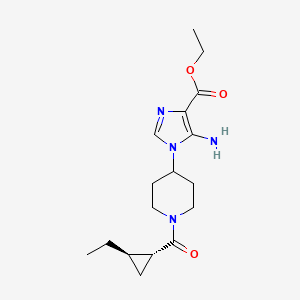 molecular formula C17H26N4O3 B7379458 ethyl 5-amino-1-[1-[(1R,2R)-2-ethylcyclopropanecarbonyl]piperidin-4-yl]imidazole-4-carboxylate 