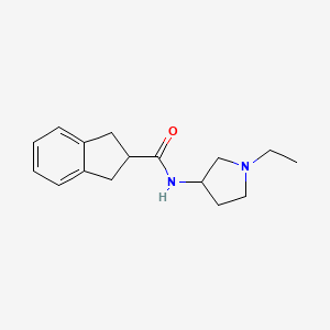 molecular formula C16H22N2O B7379491 N-(1-ethylpyrrolidin-3-yl)-2,3-dihydro-1H-indene-2-carboxamide 
