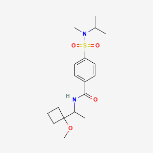 molecular formula C18H28N2O4S B7379502 N-[1-(1-methoxycyclobutyl)ethyl]-4-[methyl(propan-2-yl)sulfamoyl]benzamide 