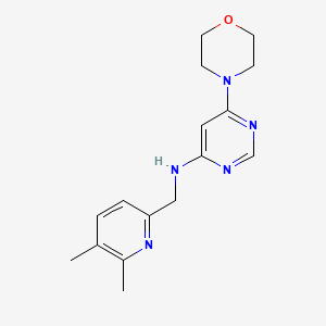 molecular formula C16H21N5O B7379546 N-[(5,6-dimethylpyridin-2-yl)methyl]-6-morpholin-4-ylpyrimidin-4-amine 