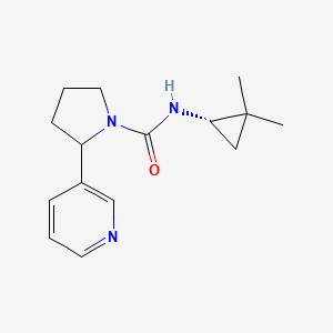 molecular formula C15H21N3O B7379585 N-[(1S)-2,2-dimethylcyclopropyl]-2-pyridin-3-ylpyrrolidine-1-carboxamide 
