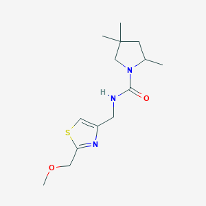 molecular formula C14H23N3O2S B7379651 N-[[2-(methoxymethyl)-1,3-thiazol-4-yl]methyl]-2,4,4-trimethylpyrrolidine-1-carboxamide 